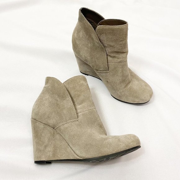 Lauren Blakwell Shoes - Lauren Blakwell Jonelle Suede Booties Taupe 7